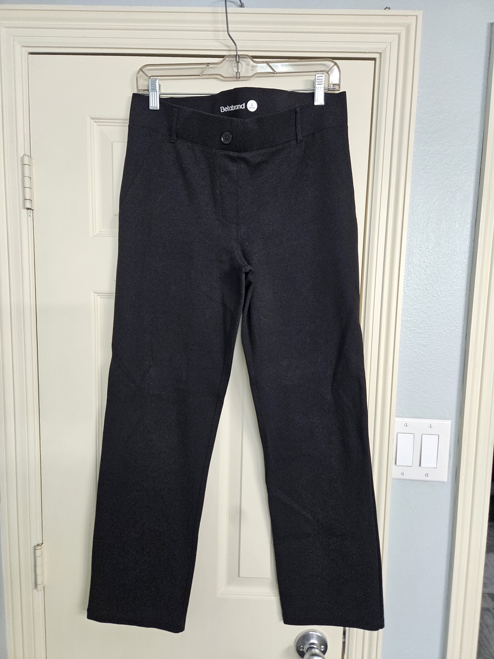 Betabrand Large Petite Women's Black Dress Yoga Pants 28" Inseam